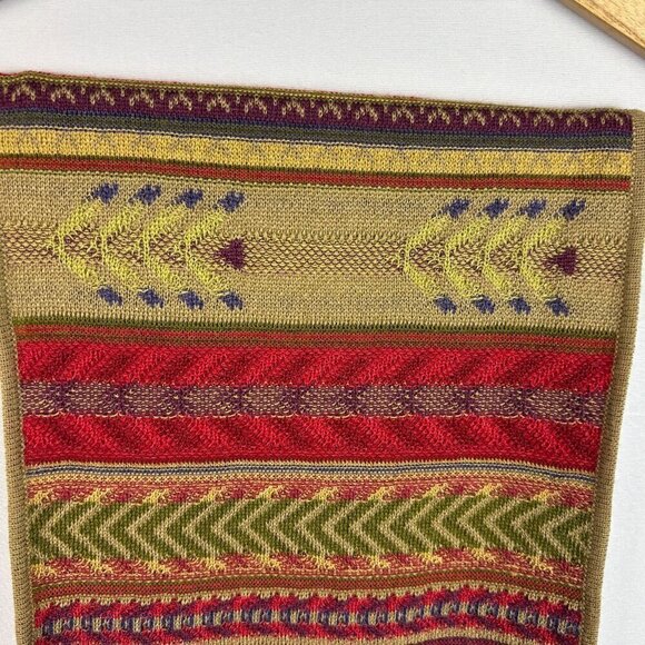 MFH Knits Women Baby Alpaca Silk Scarf 10" X 39" Knit Stripes Bohemian Y2K Retro - Picture 4 of 9